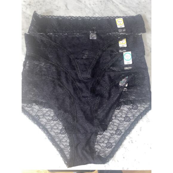 flirtitude Other - Flirtitude Cheeky Panties XL Thong Lot of 4 Black Lace New